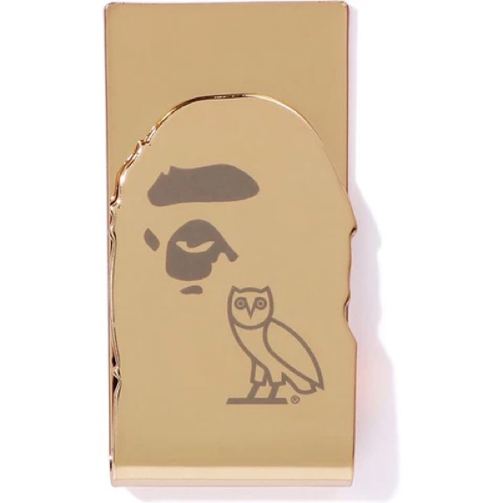 NWT 2022 BAPE x OVO OCTOBERS VERY OWN DRAKE APE HEAD GOLD MONEY CLIP RARE